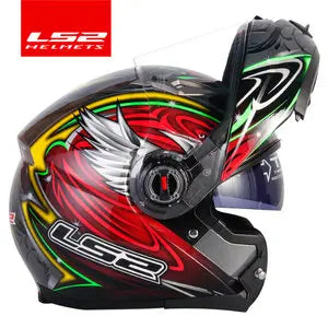 Casque moto modulable LS2 noir avec mentonnière relevée - vue de profil - vue 11