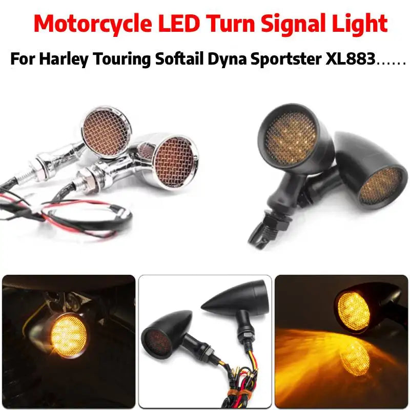 Clignotant LED obus à grille pour Harley Touring Softail Dyna - vue 1