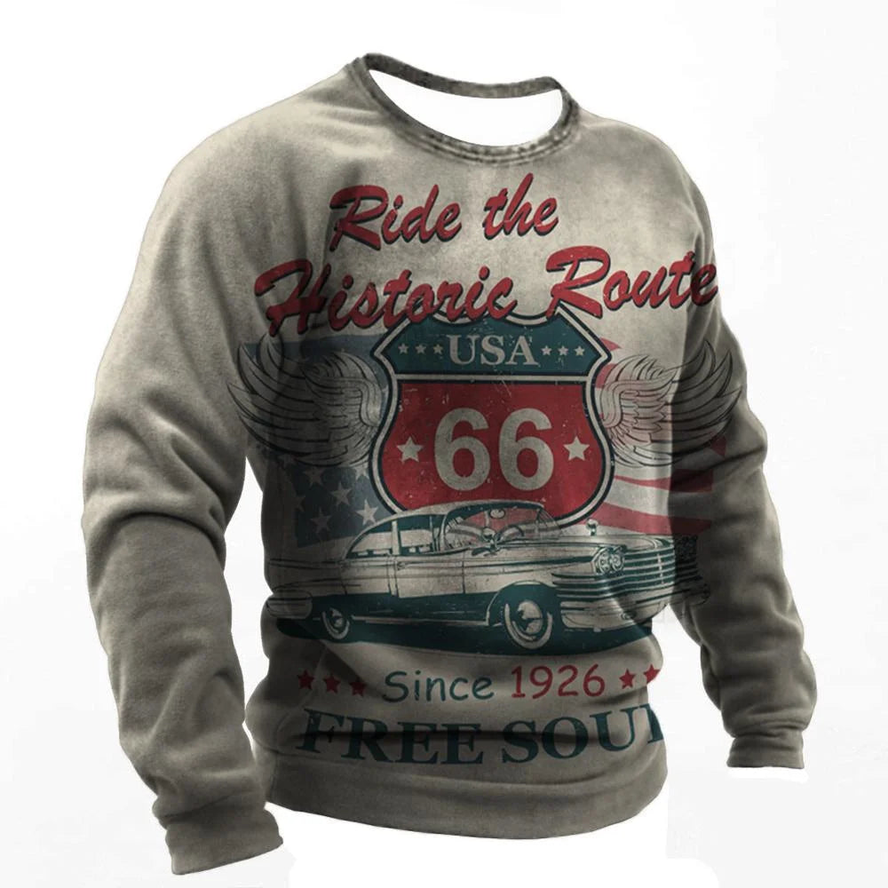 T-shirt manches longues homme Route 66, style biker vintage - vue 15