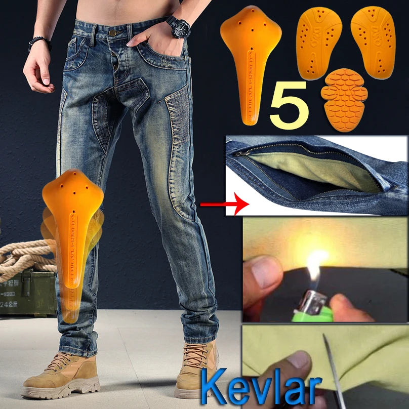Jean moto homme renforcé Kevlar/Aramide avec protections - vue 6
