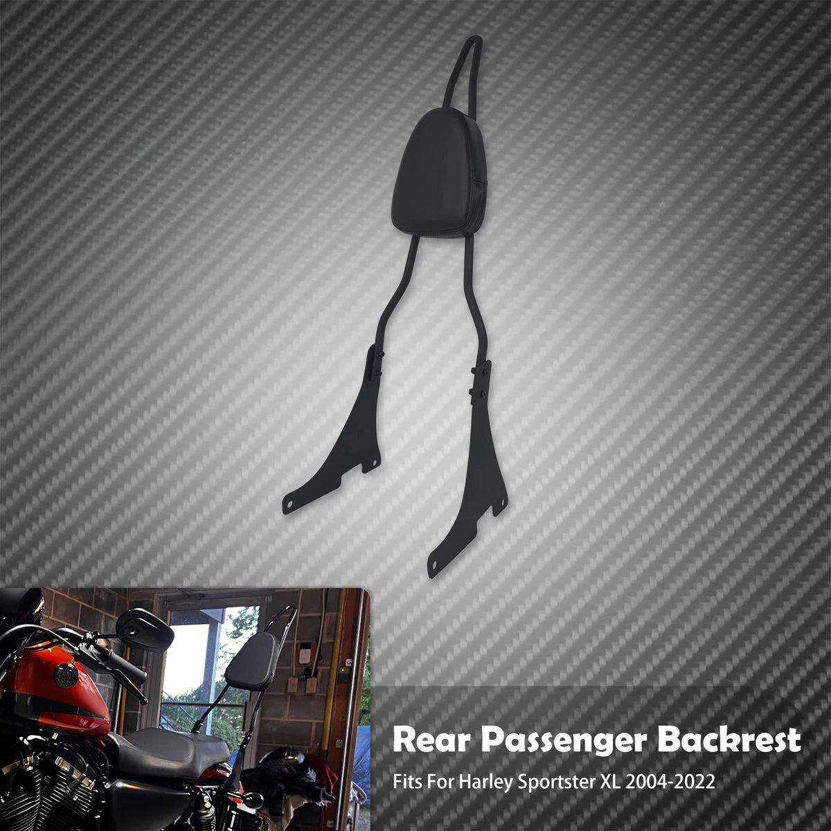Dossier Passager (Sissy Bar) - Harley-Davidson Sportster XL 2004-2022 & Dyna 2006-2017 – photo 8/8