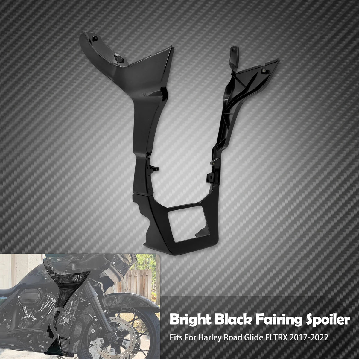 Carénage spoiler noir pour Harley-Davidson Road Glide FLTRX - vue 8