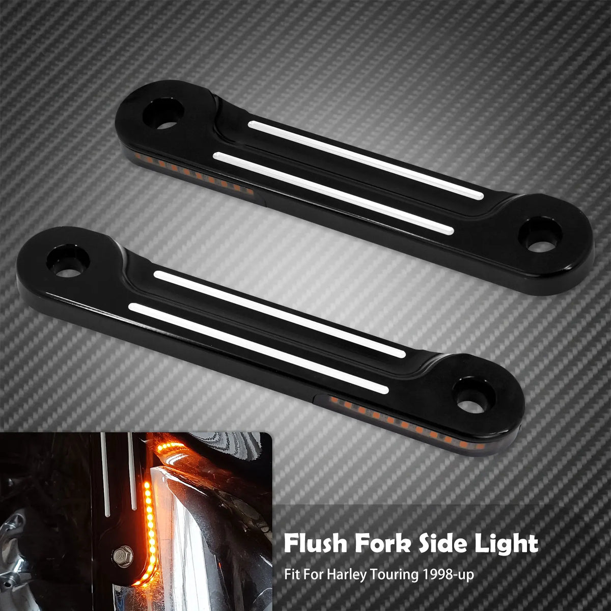 Feu de Garde-boue Arrière LED (Fender Tip) Fumé/Ambre/Rouge - Harley-Davidson Touring Road King, Softail 1980-2013 – photo 7/9