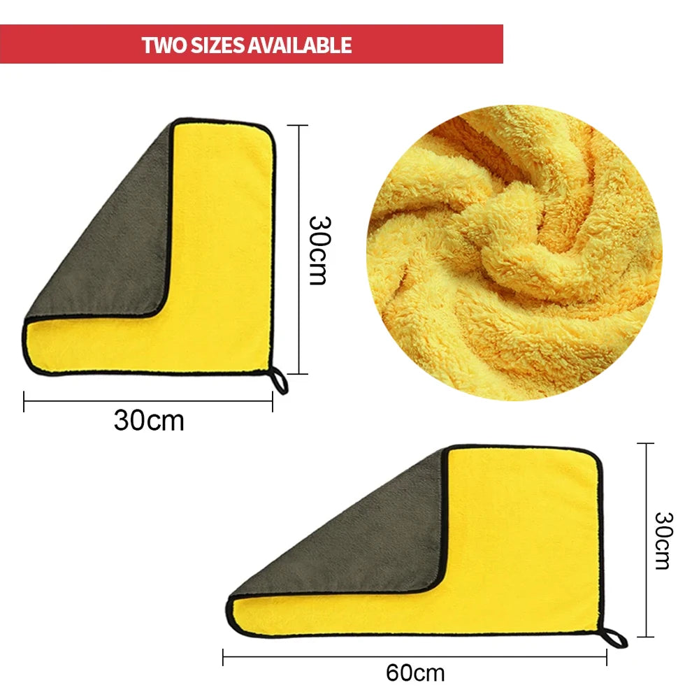 Serviettes de Nettoyage Microfibre Double Face (Lot de 1, 2 ou 6) - Auto/Moto – photo 2/12