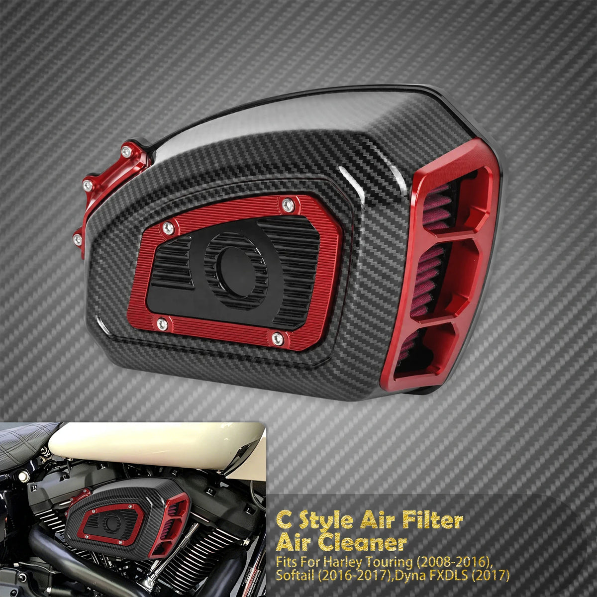 Filtre à Air Haute Performance - Harley-Davidson Touring, Softail, Dyna, Sportster XL, Road Glide, Fat Boy, Breakout, CVO – photo 17/31