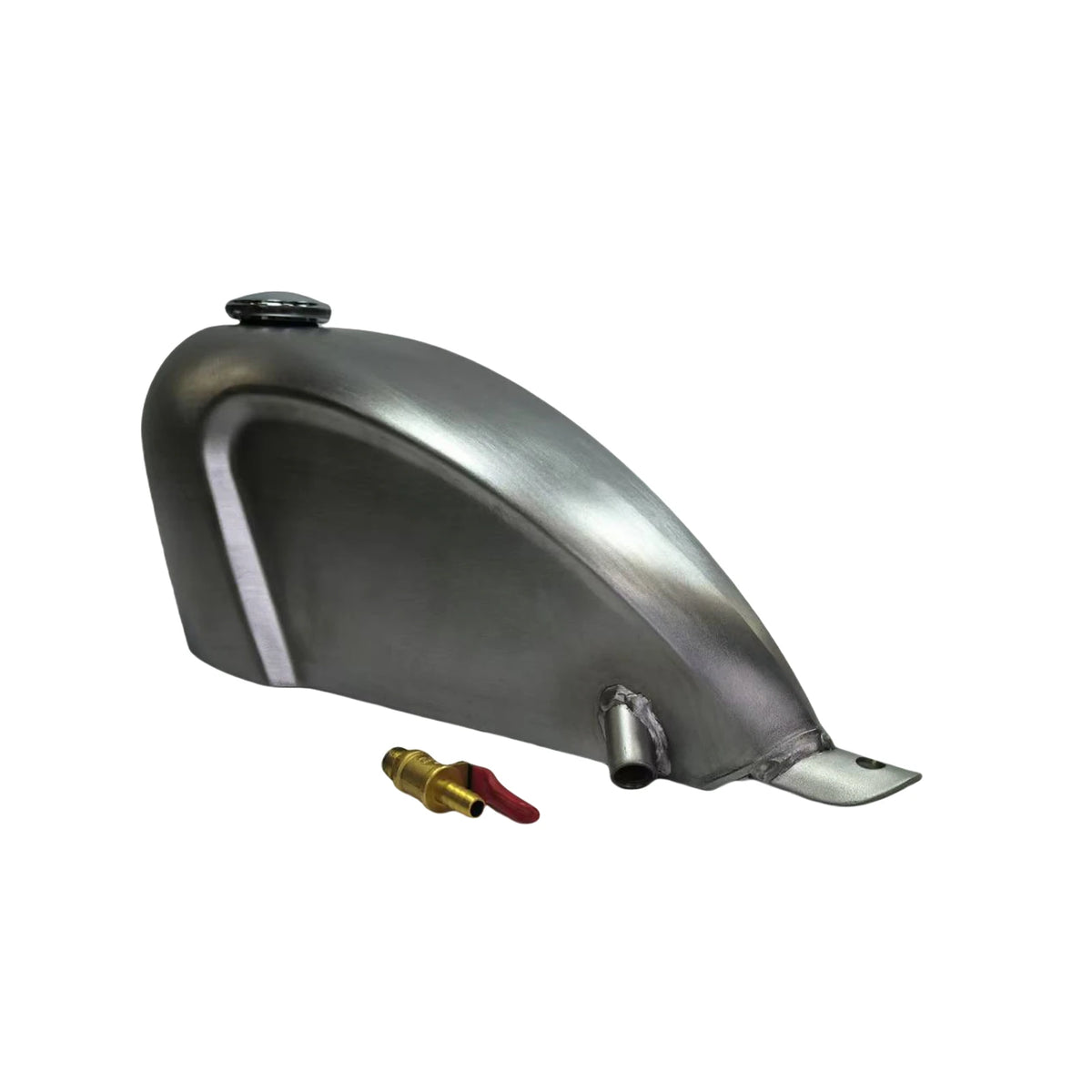 Réservoir d'essence brut argenté universel pour moto custom - vue 1