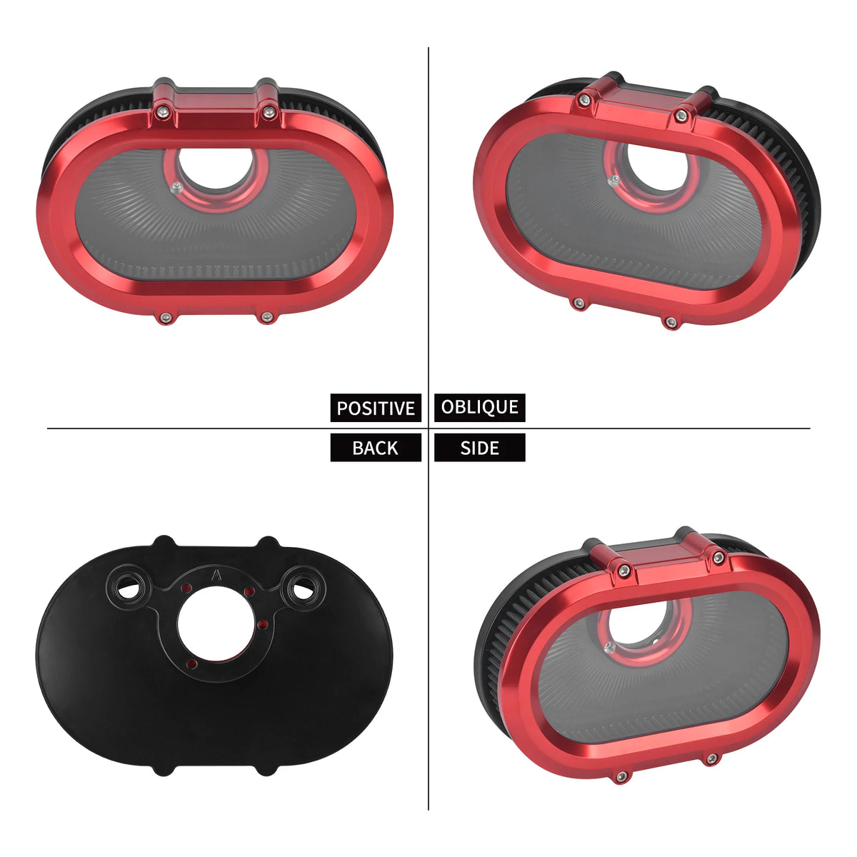 Filtre à air avec anneau décoratif rouge pour Harley-Davidson Sportster - vue 4