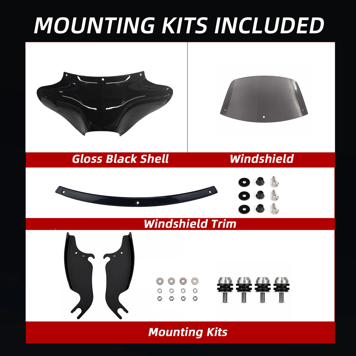 Carénage batwing avec pare-brise fumé pour Harley-Davidson Fat Boy - vue 3