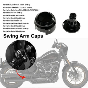 Caches d'essieu arrière CNC noirs - Harley-Davidson Softail 2018-2026 – photo 2/6