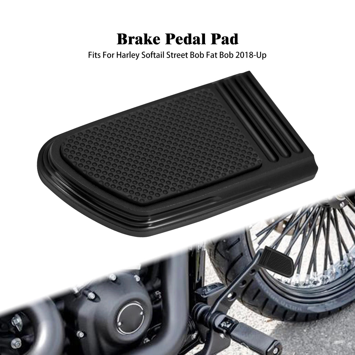 Cache de pédale de frein noir CNC pour Harley-Davidson Softail - vue 8