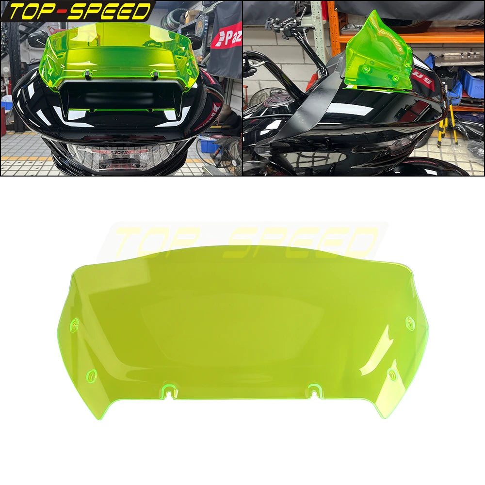 Pare-brise fendu bleu pour Harley Road Glide - vue 9