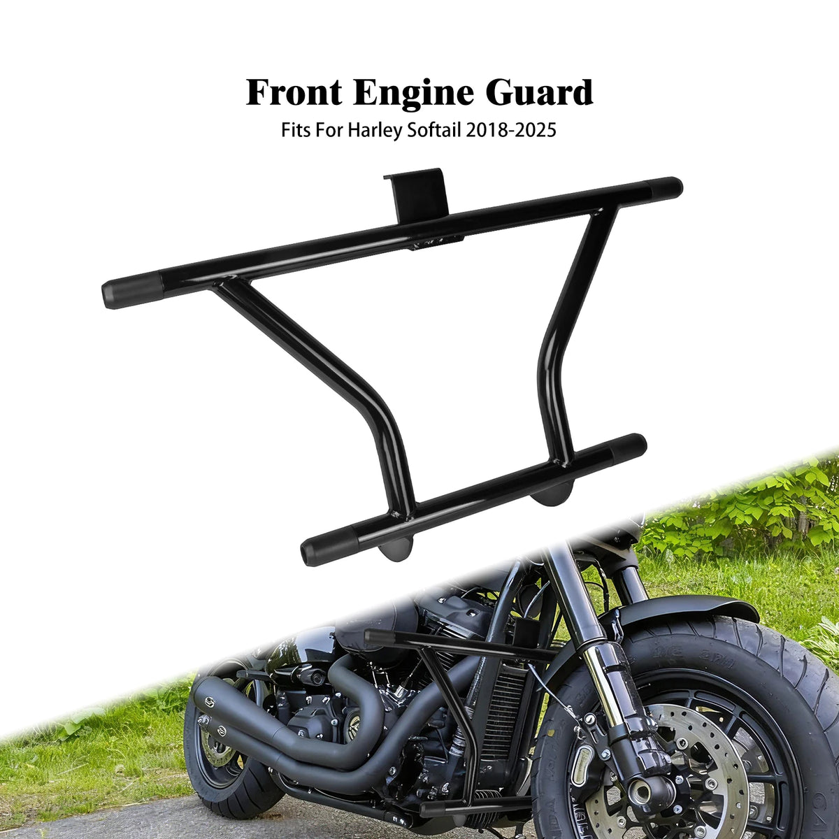 Arceau de protection moteur noir pour Harley-Davidson Softail - vue 1