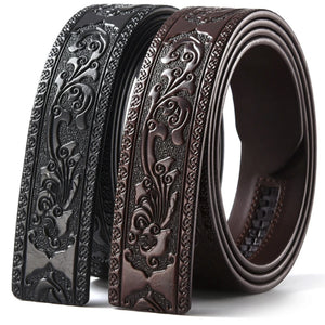 Ceinture en cuir noir à boucle automatique - vue 1