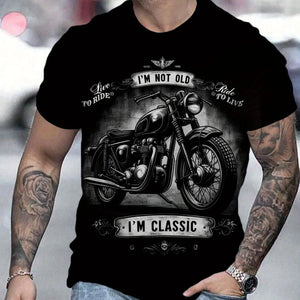 T-shirt Homme Moto Rétro Oversize - vue 1
