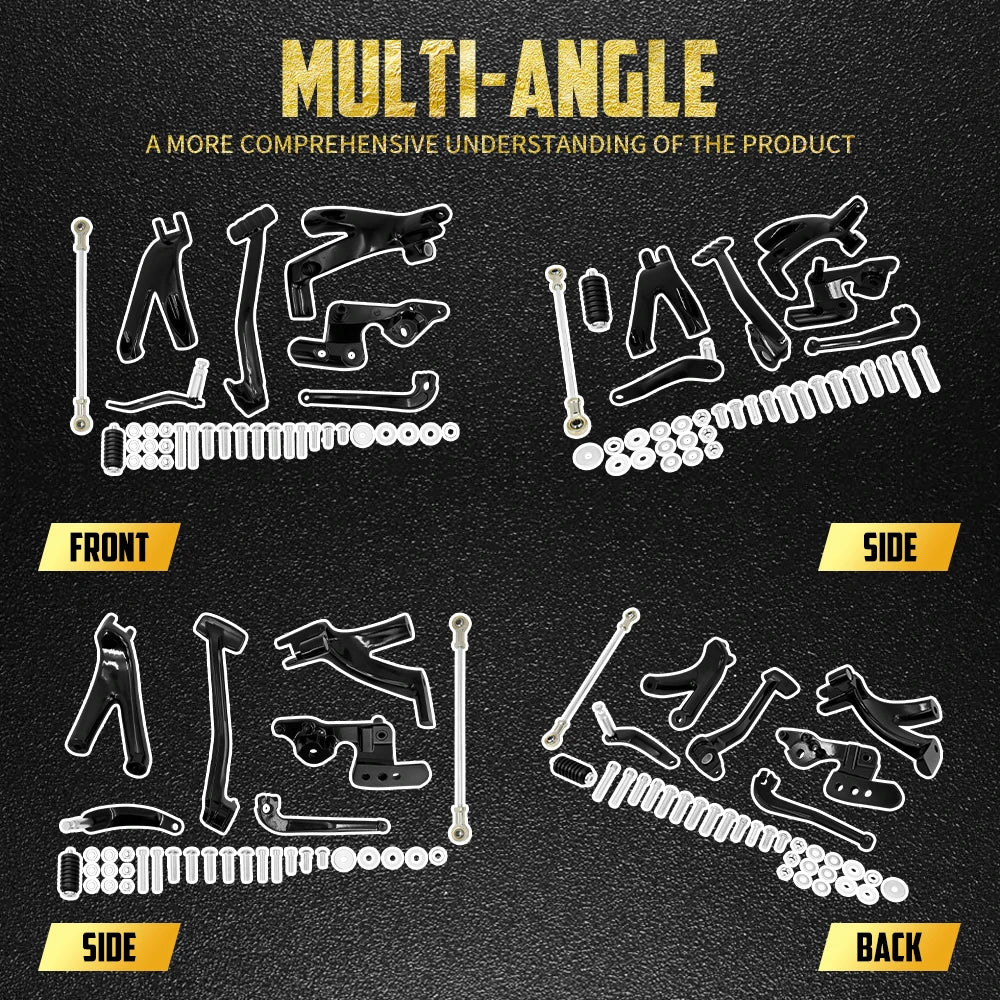 Kit repose-pieds pour commandes avancées en aluminium billette et acier, finition noire pour Harley-Davidson Softail Street Bob, Low Rider FXBB 2018-2025 – photo 2/7