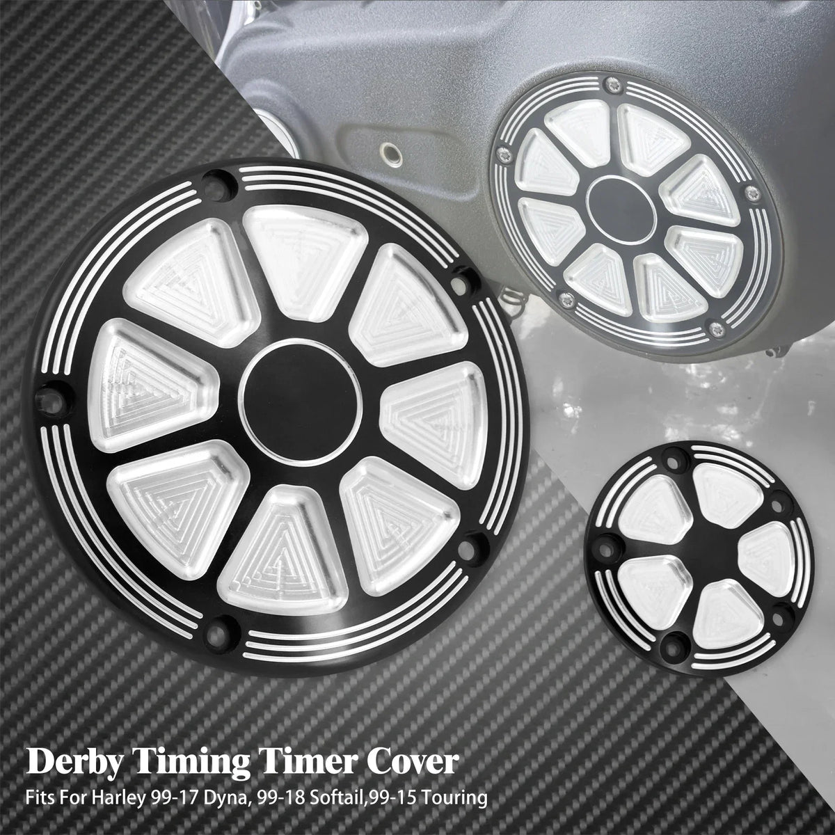 Cache derby et cache timer 5 trous pour Harley Dyna Softail Touring - vue 5