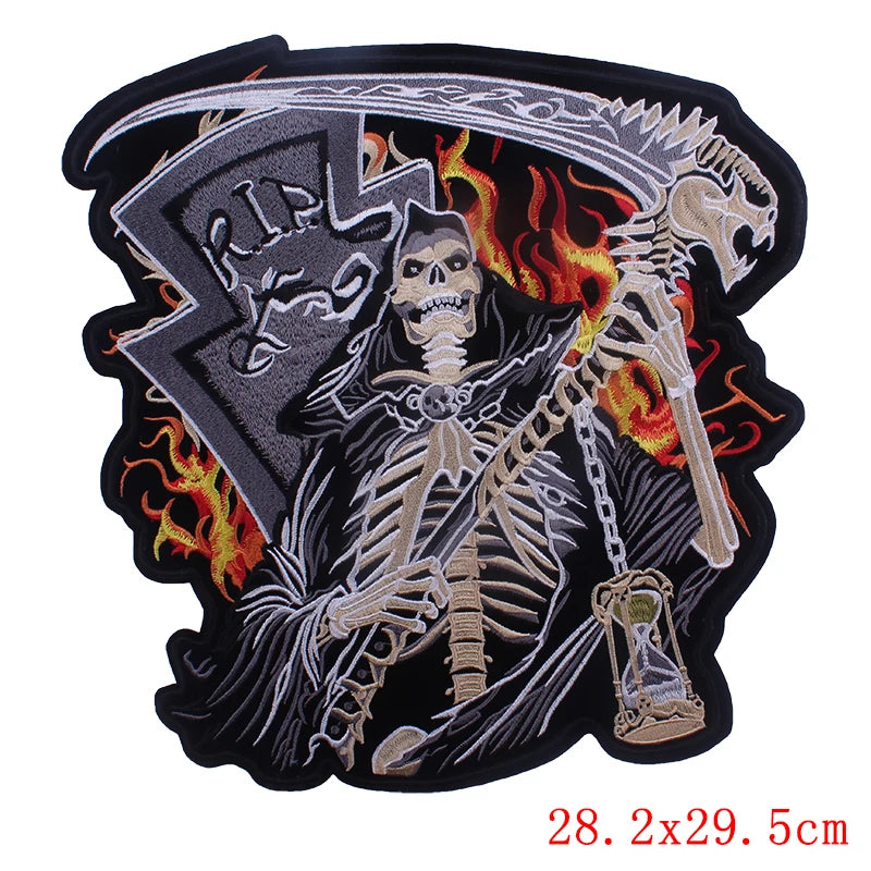 Écusson dorsal brodé biker punk crâne aigle - vue 30