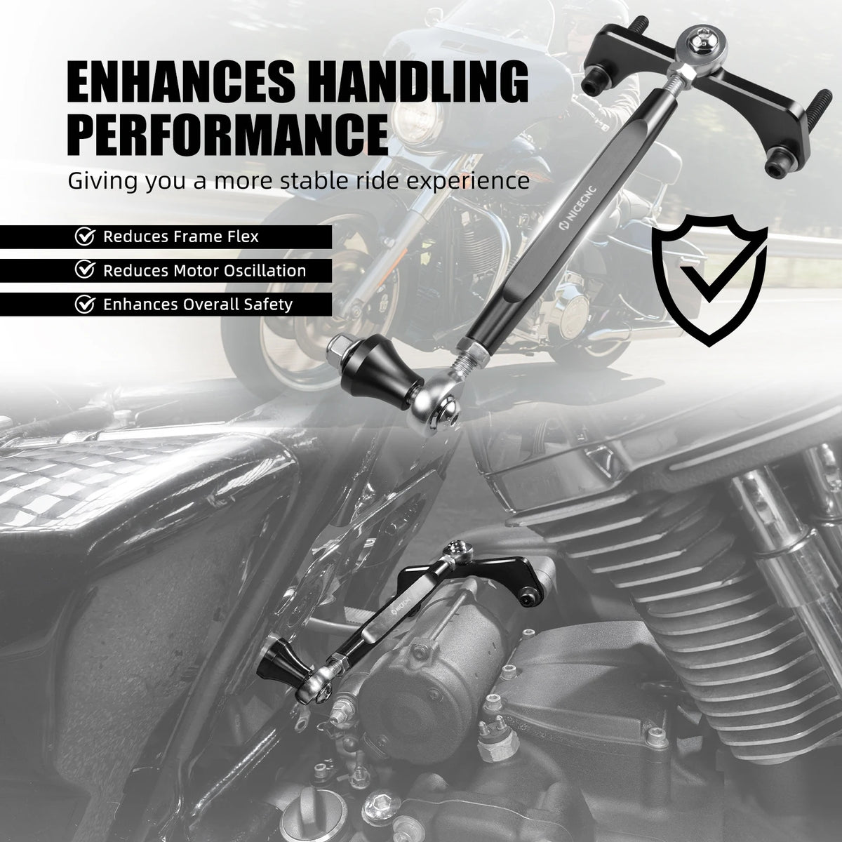 Stabilisateur de Cadre Moteur M8 - Harley-Davidson Road Glide, CVO Road Glide, Road King, Street Glide 2017-2025 – photo 4/8
