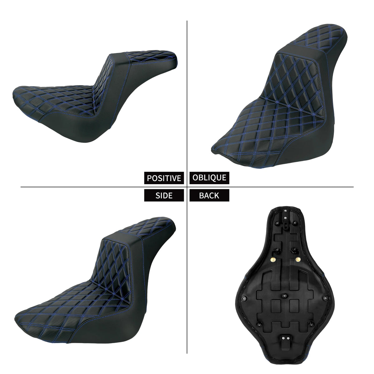 Selle biplace noire pour Harley-Davidson Softail Fat Boy - vue 5
