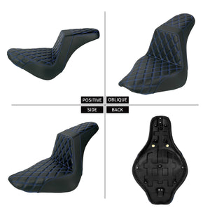 Selle biplace noire pour Harley-Davidson Softail Fat Boy - vue 5