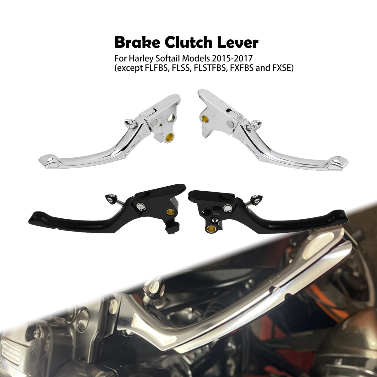 Levier de frein réglable en aluminium pour Harley-Davidson Softail - vue 1