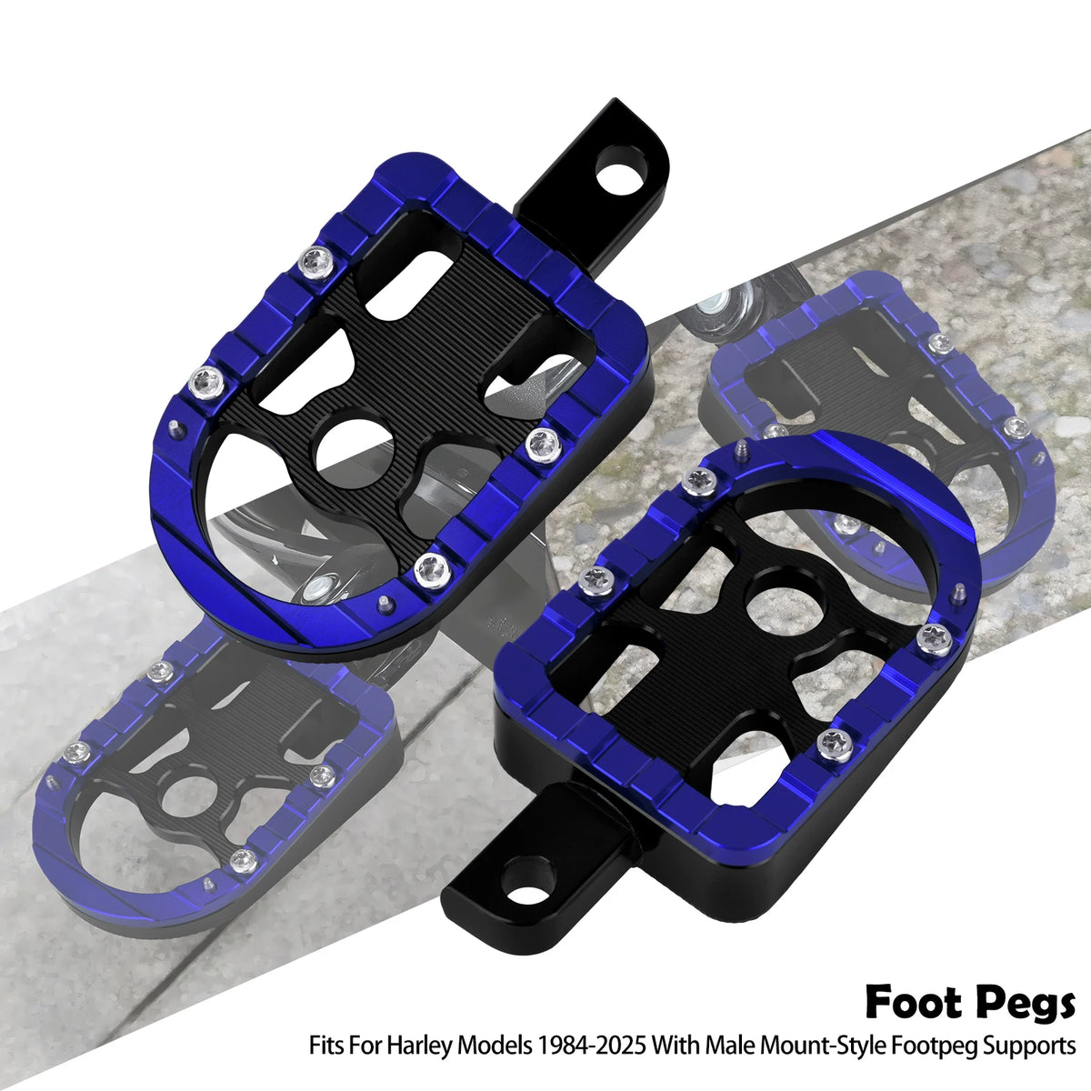 Marchepieds/repose-pieds passager arrière pour Harley-Davidson Sportster, Touring, Road Glide, Dyna et Softail FL – photo 7/12