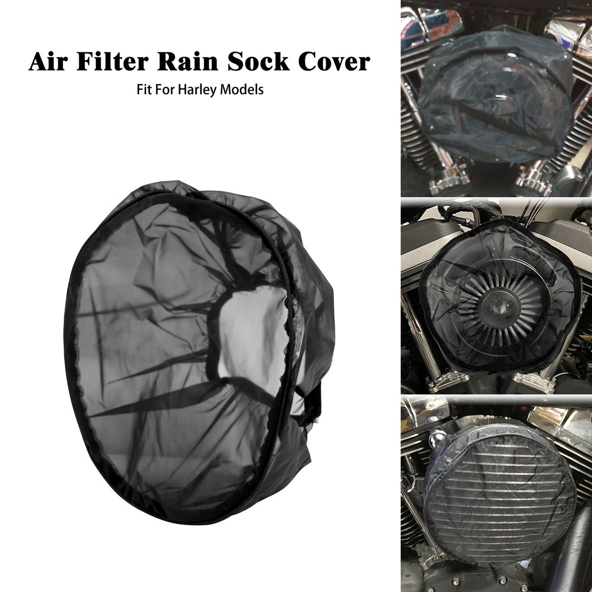 Chaussette de pluie noire pour filtre à air pour Harley Touring Softail 114 117 - vue 11