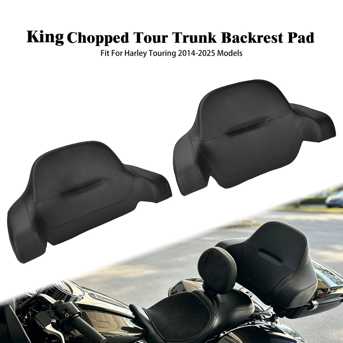Coussin de dossier noir pour top case de Harley-Davidson Touring - vue 1