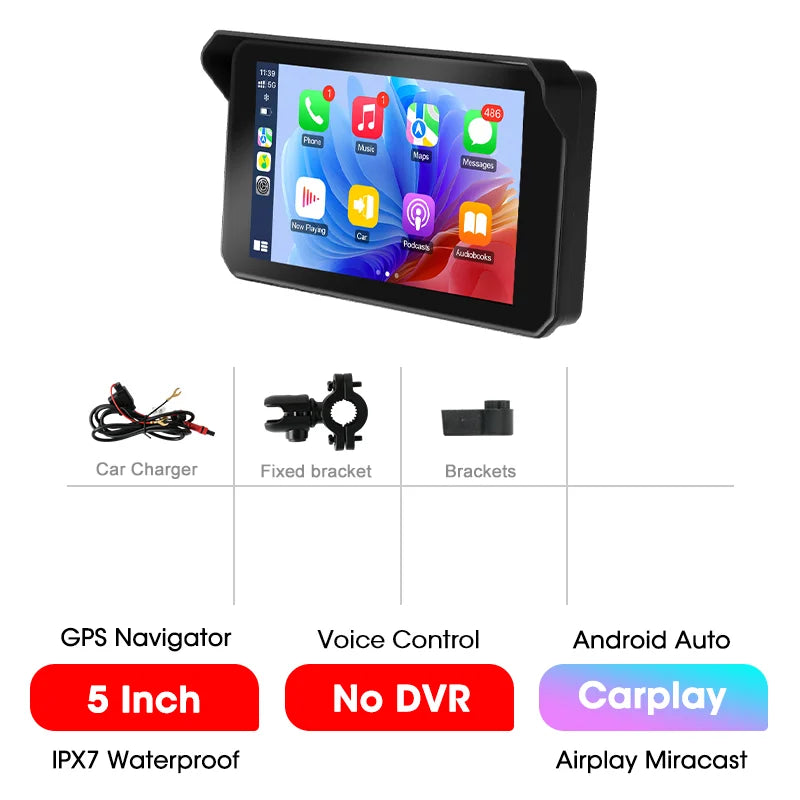 Écran GPS moto Jansite CarPlay & Android Auto 5/6,25 pouces avec DVR intégré – étanche IP67 - vue 11