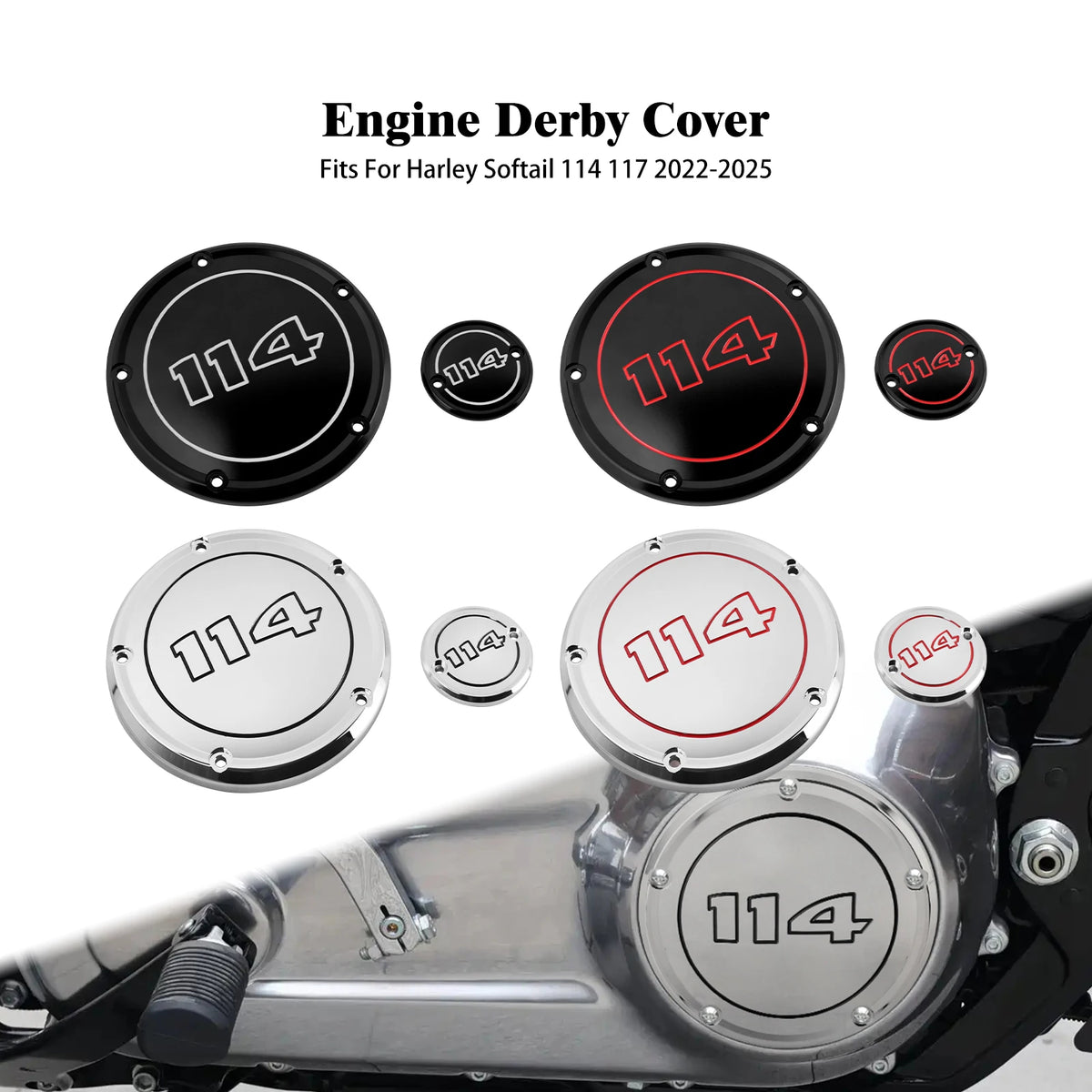Caches chromés carter primaire et allumage pour Harley-Davidson Softail - vue 1