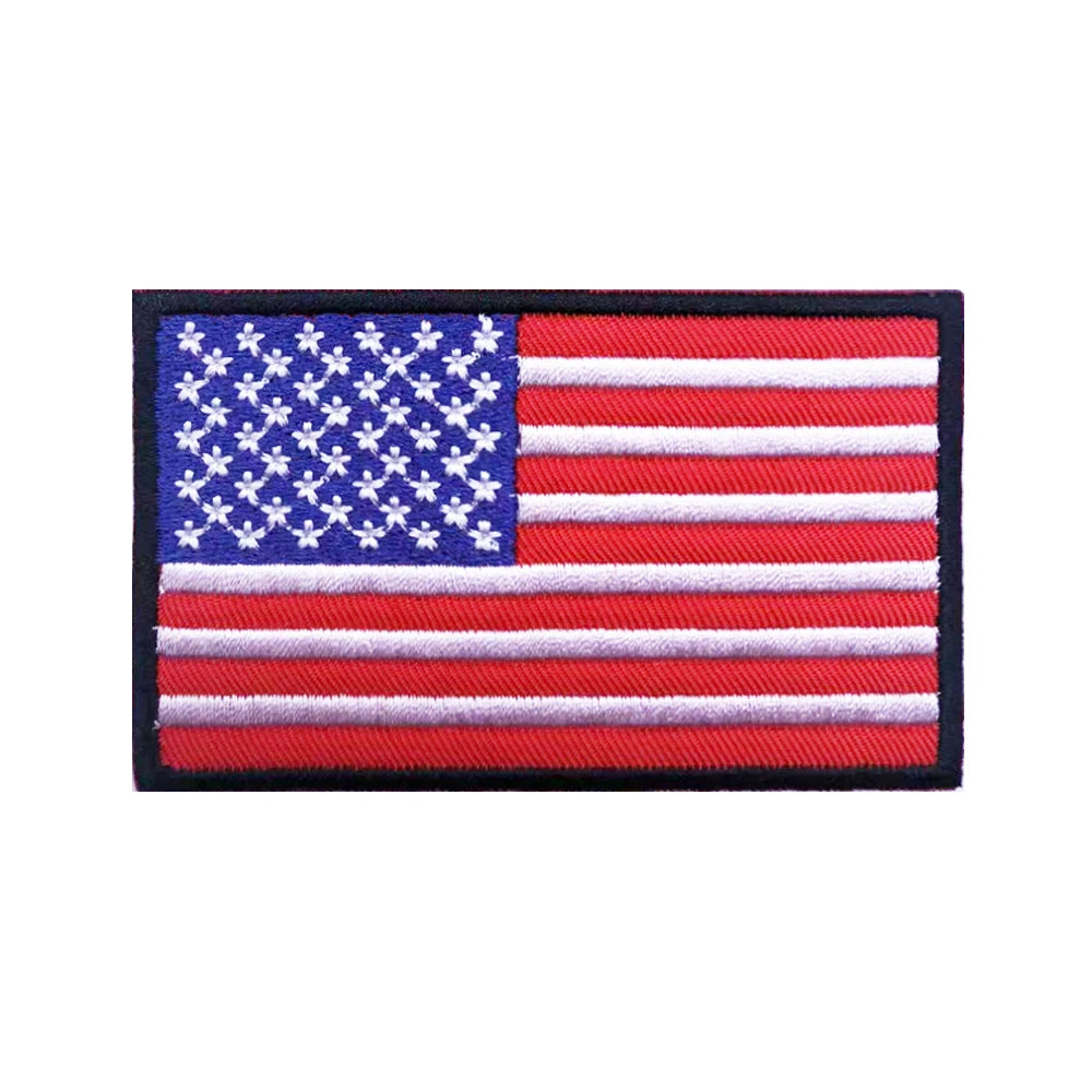 Écusson brodé rectangulaire drapeau américain USA - vue 1