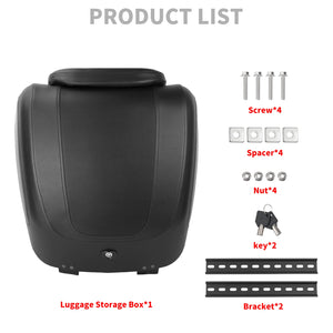 Top case moto noir étanche avec dossier passager et serrure - vue 6