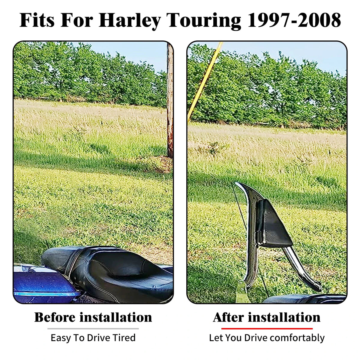 Dossier Passager Amovible Chromé (Sissy Bar) - Harley-Davidson Touring Road King, Street Glide, Electra Glide 1997-2008 – photo 5/7