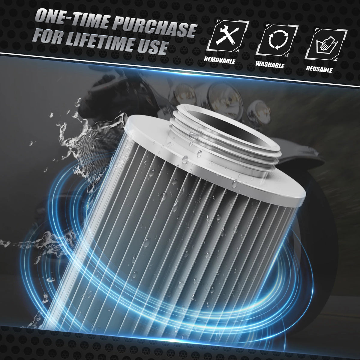 Kit filtre à huile réutilisable pour Harley Touring - vue 3