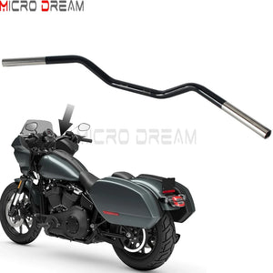 Guidon style motocross inox 1 pouce pour Harley Road Glide, Street Glide et Softail - vue 2
