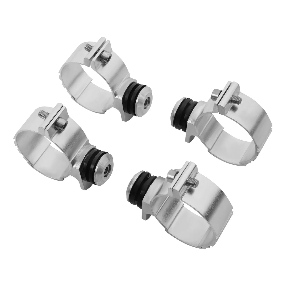 Colliers de fixation de pare-brise en aluminium argenté pour Harley Softail - vue 3