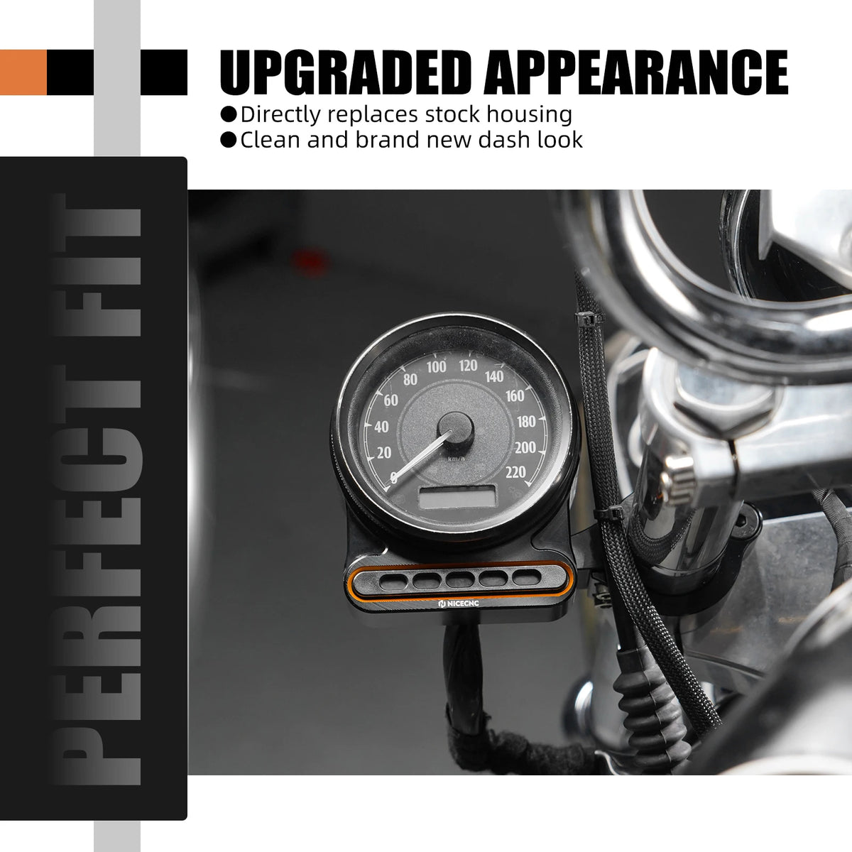 Support de Relocalisation de Compteur (Speedometer Relocation) Aluminium - Harley-Davidson Sportster 883/1200 – photo 2/9