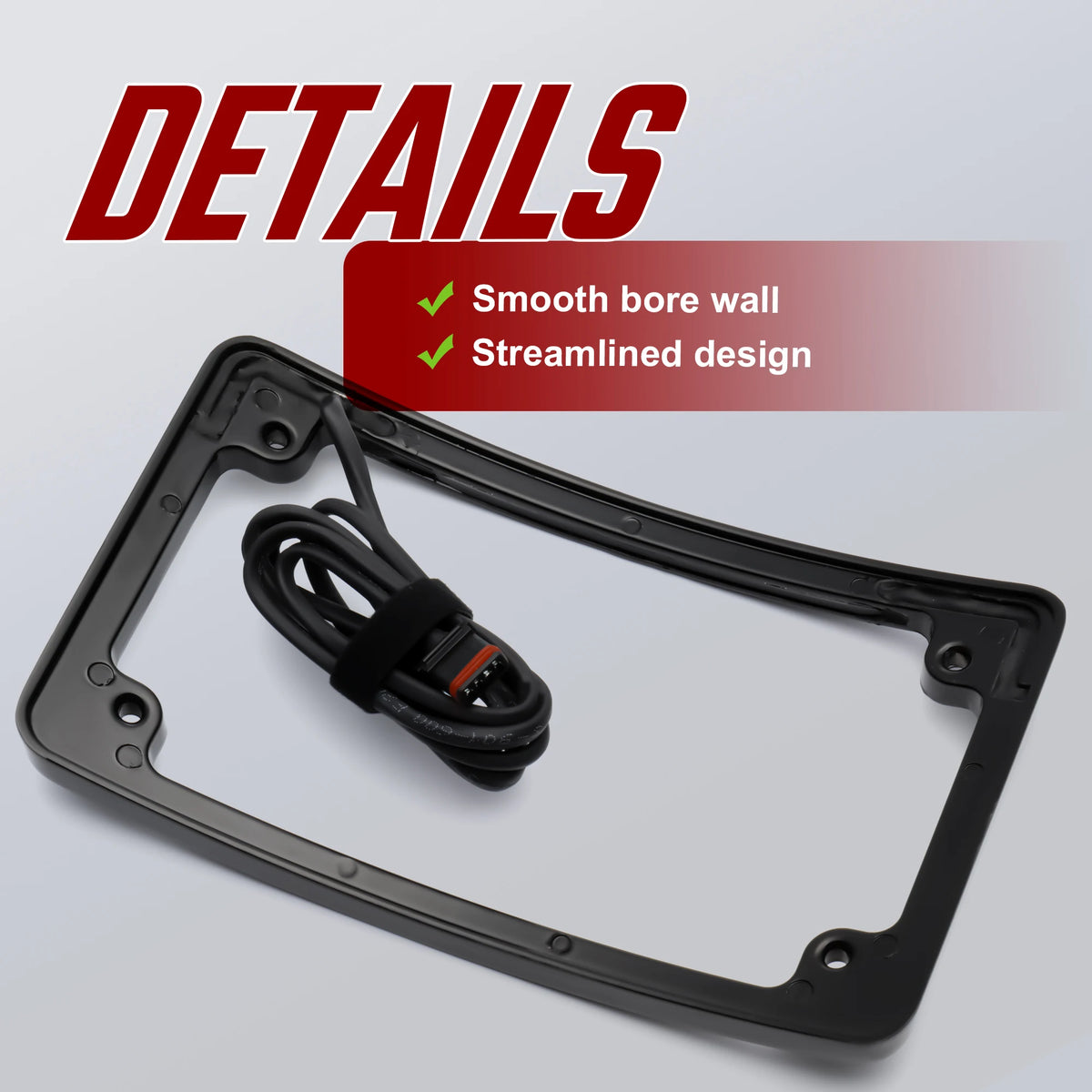 Support de plaque d'immatriculation avec feu stop LED intégré pour Harley-Davidson Street Glide, Road Glide 2014-2023 – photo 5/7