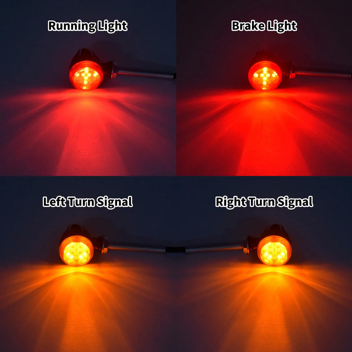 Clignotants/feux stop LED universels style bullet - Harley Softail, Touring, Dyna, Sportster XL 883, 1200 – photo 5/8
