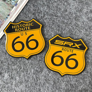 Emblème autocollant aluminium Route 66 sur carrosserie de moto - vue 12