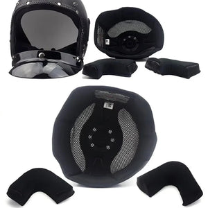 Casque Moto Vintage Ouvert en Cuir PU - Style Café Racer - vue 4
