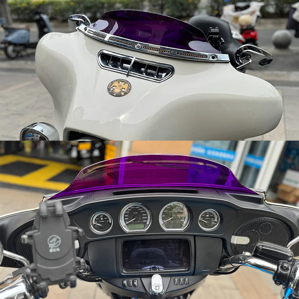 Pare-brise moto teinté avec ailettes déflectrices latérales - vue 3