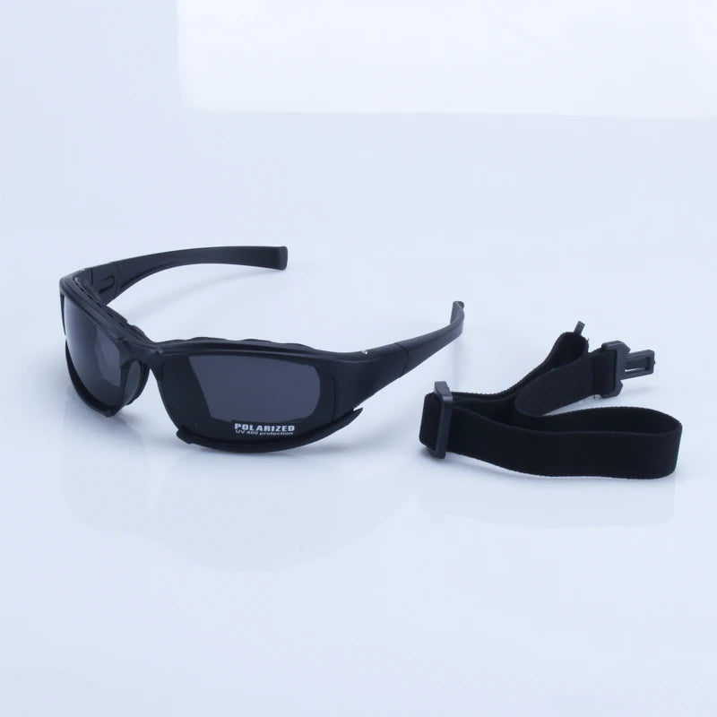 Lunettes de moto X7 style militaire verre fumé polarisé - vue 6