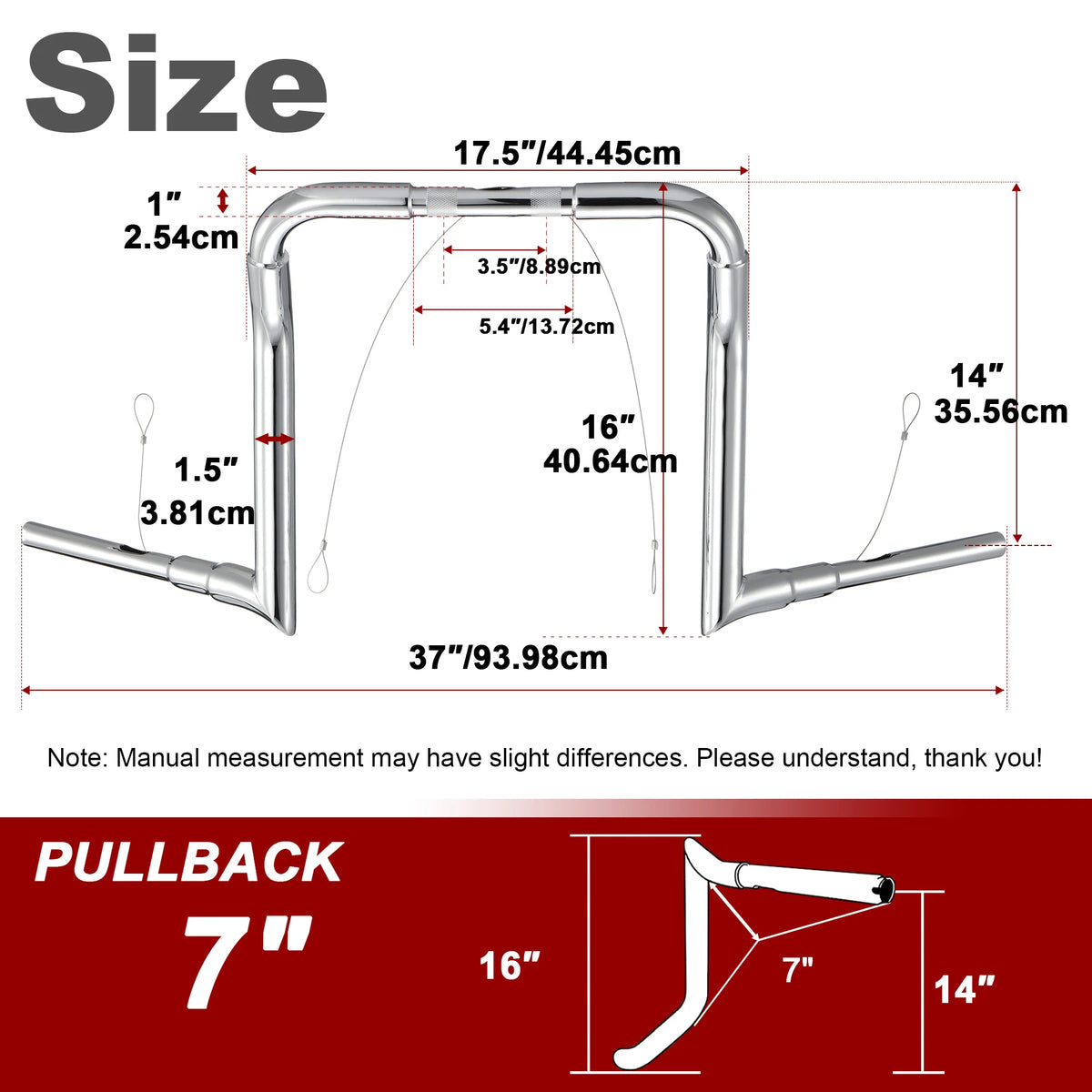 Guidon Ape Hanger Meathook fat 1,5" - Harley-Davidson Street/Electra Glide, Ultra Classic/Limited, Tri-Glide 1986-2023 – photo 8/13