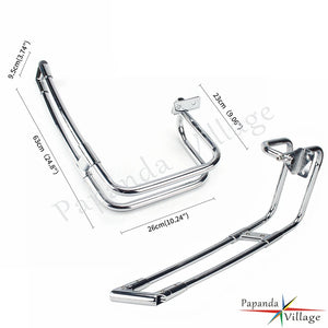 Arceau chromé double rail de protection de sacoche Harley - vue 6