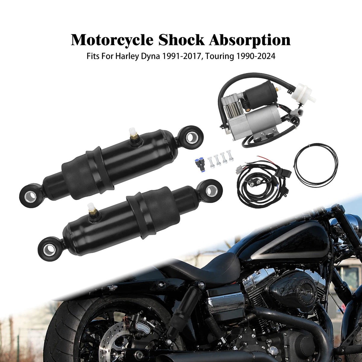 Kit amortisseurs arrière à suspension pneumatique pour Harley-Davidson - vue 1