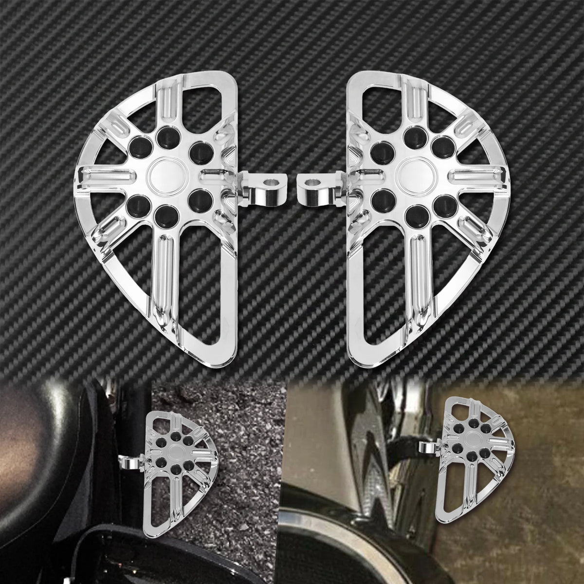 Kit marchepieds avant et repose-pieds arrière pour Harley-Davidson Touring, Electra Glide, Street Glide, Dyna et Softail FL – photo 7/11
