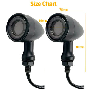 Clignotants LED universels avant/arrière type bullet avec veilleuse et feu stop moto - vue 6