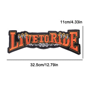 Grand écusson dorsal brodé Live To Ride style biker - vue 9