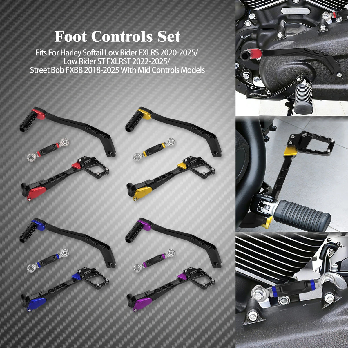 Kit de commandes centrales (mid control) avec repose-pieds - Harley Softail Low Rider 2020-2025, FXBB, Street Bob – photo 1/10